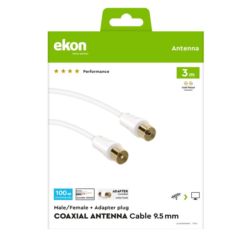 Ferrite coaxial cable for antenna, 100dB