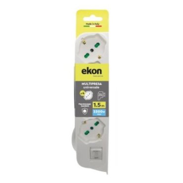 Power strip with 4 German-Italian 2-pin sockets