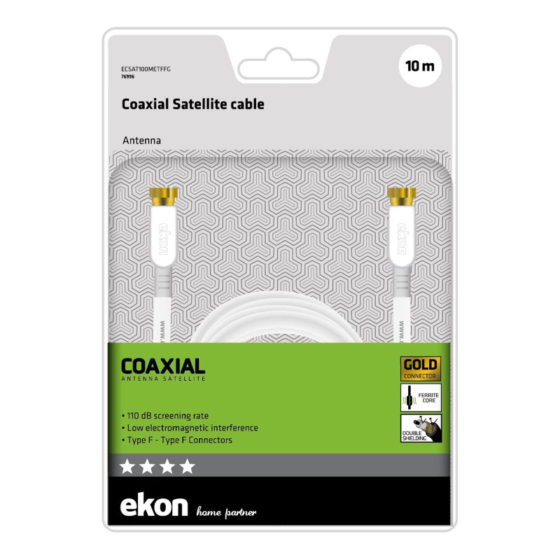10 m coaxial ferrite satellite cable