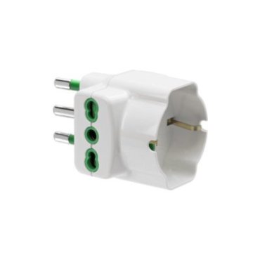 Adapter 2 x 16A Italian two-way sockets, 1 x 16A German-Italian socket