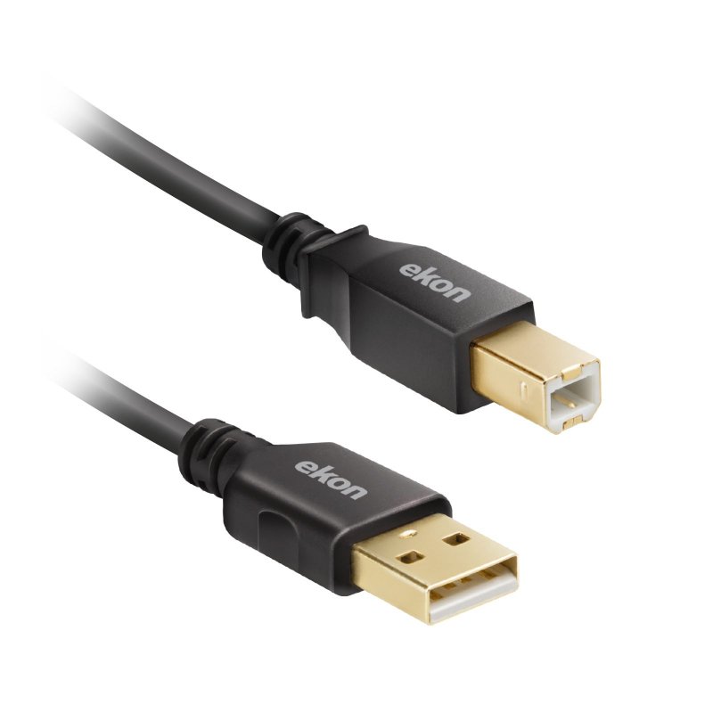 USB printer cable type A-B male gold