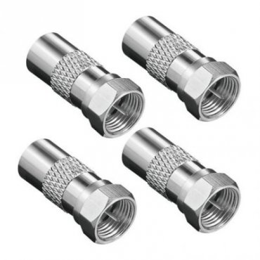 4 Type F male-female coaxial adapters