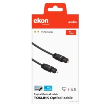 Toslink cable with fibre-optic connectors