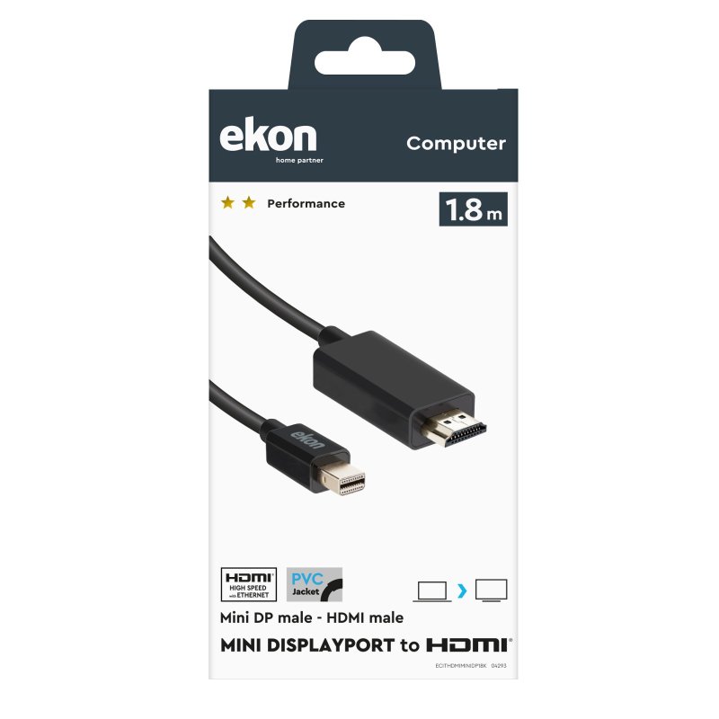 HDMI cable with Ethernet to mini DisplayPort