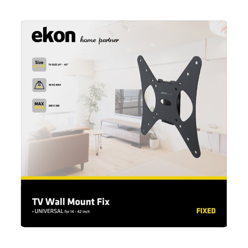 Fixed wall-mounted TV support 14-42 Inches, 40kg