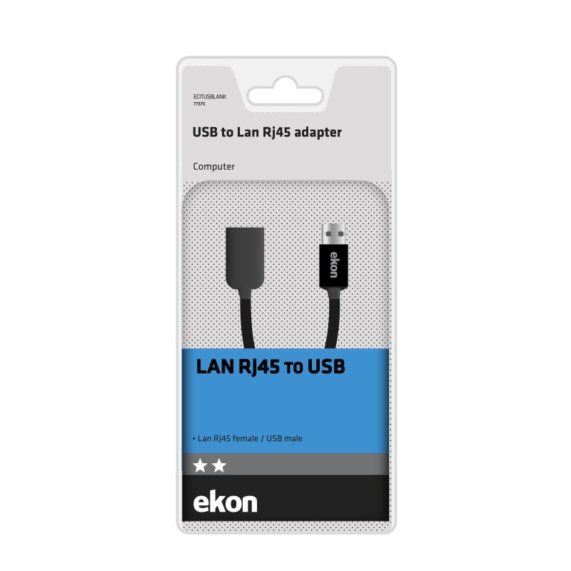 Male USB - female LAN adapter