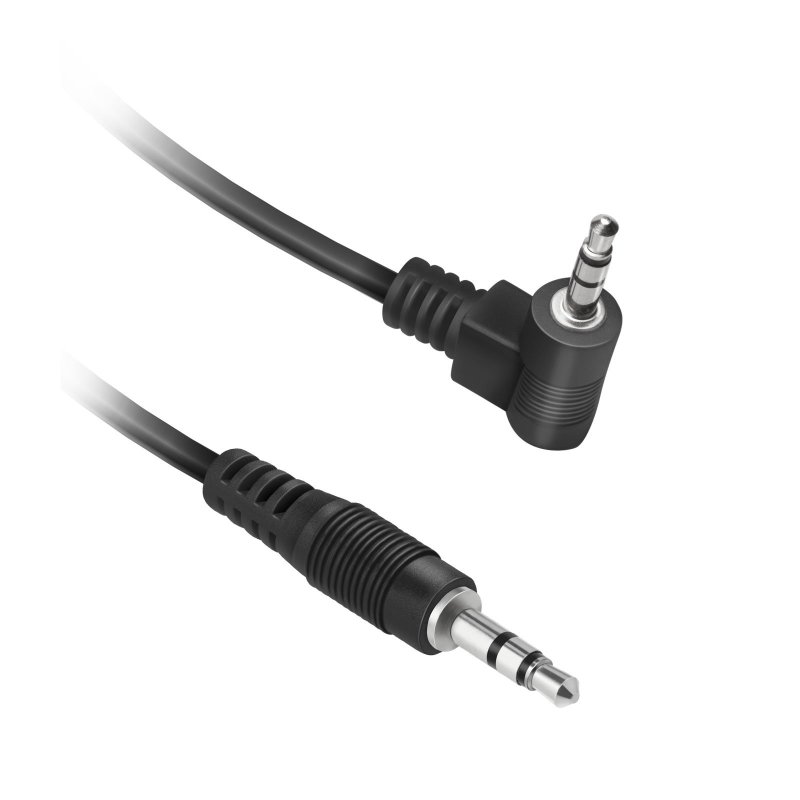 Audio cable with 90° male jack connector, 0.5 m