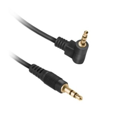 Audio cable with 90° male jack connector, 0.3 m