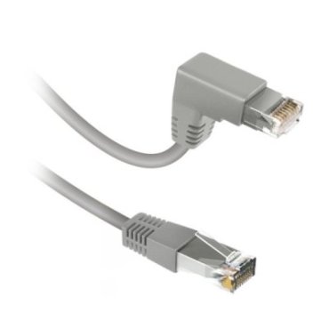 Network cable with 90° and 180° RJ45 connectors