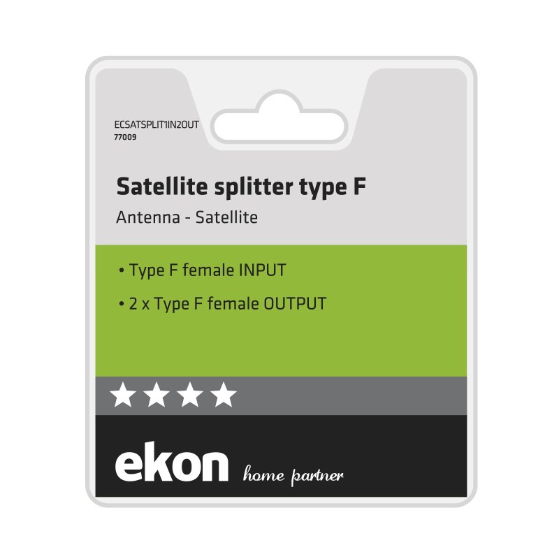 Type F 1 input - 2 output satellite splitter