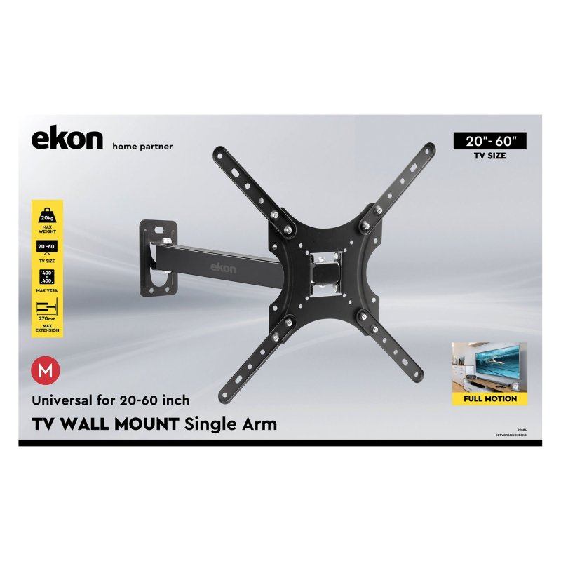 Full Motion Wall Mount for TVs up to 60 inches