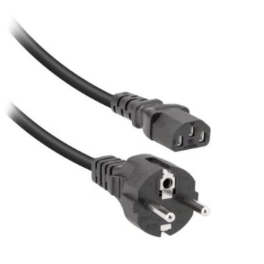 Power cord with Schuko plug and IEC socket