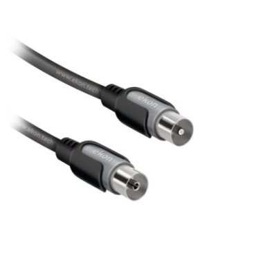Cable de antena macho/hembra + adaptador de 75dB