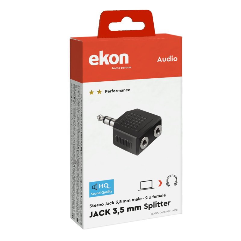 3.5 mm 1 male - 2 female splitter jack