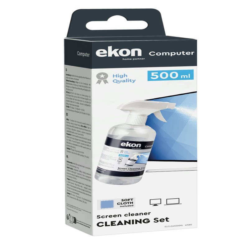 500 ml screen spray with microfibre cloth