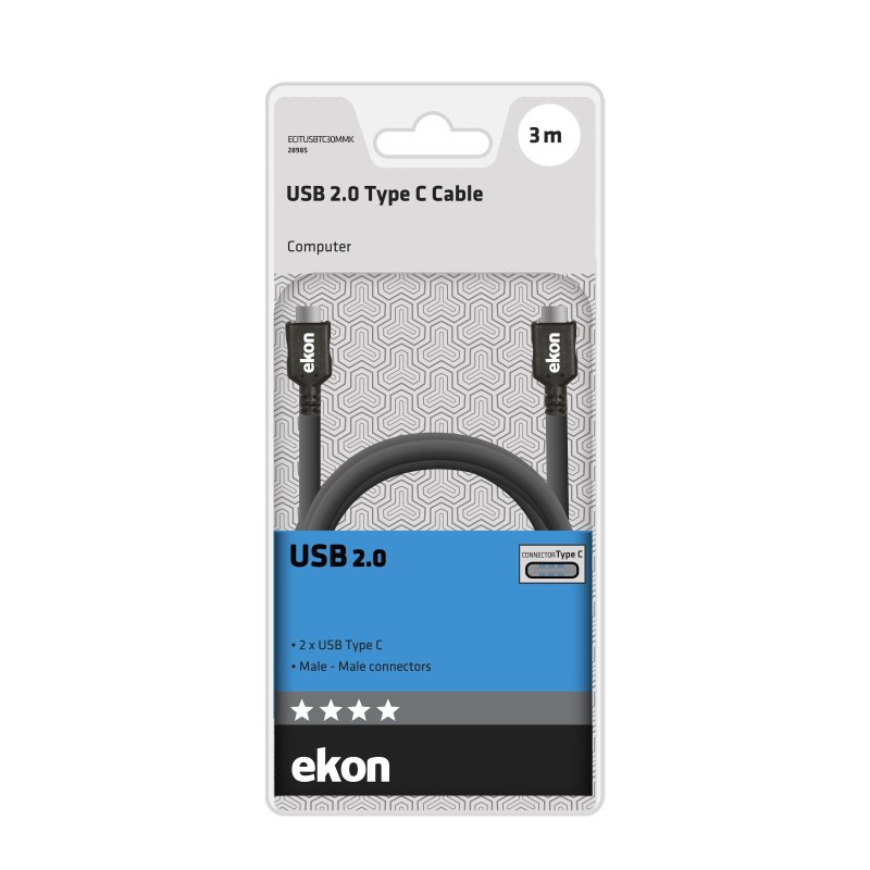 USB-C 2.0 male-to-male cable