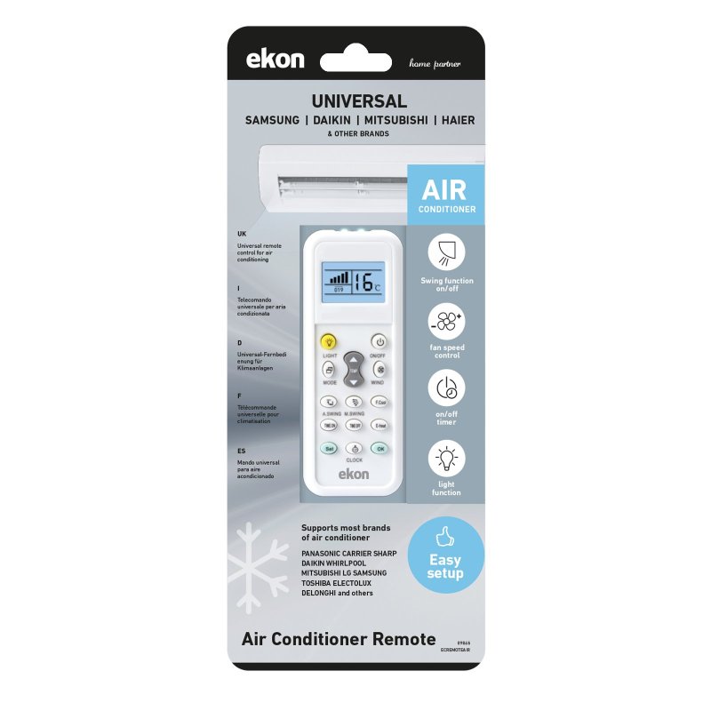Universal remote control for air conditioning