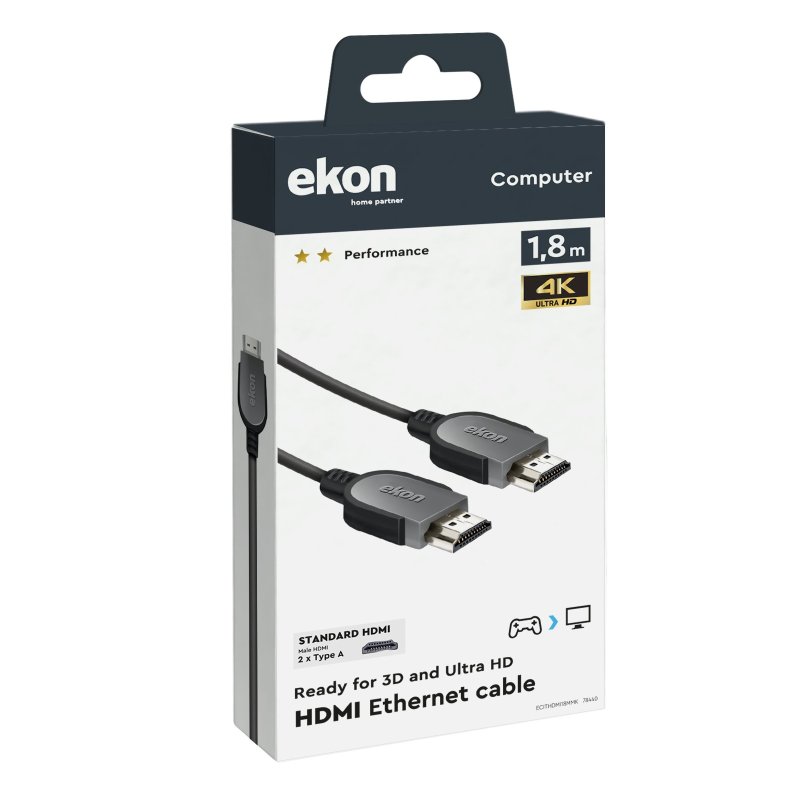 HDMI Type A cable for 3D and 4K Ultra HD