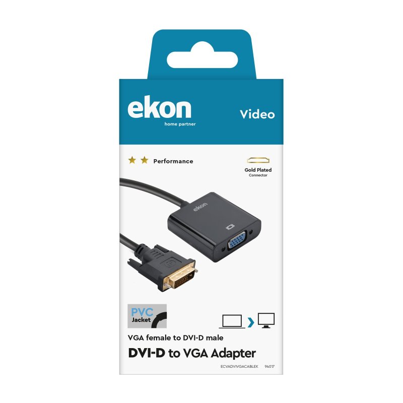 DVI-D male to VGA female adapter