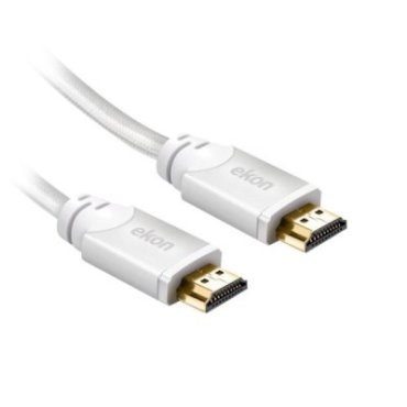 2.1-HDMI-Kabel mit vergoldeten 8K- und 3D-Steckern, weiß