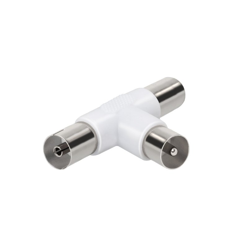 Coaxial antenna splitter with two female outputs